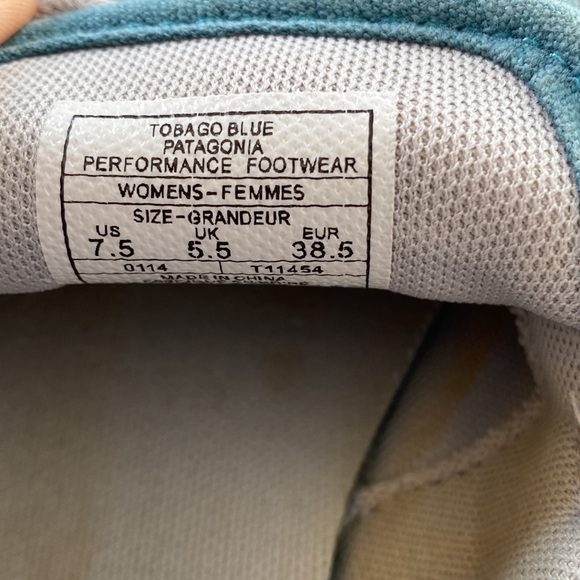 ⭐️HP🎉PATAGONIA Women's Kula Moc Canvas VEGAN Shoes, Tobago Blue sz 7.5 RARE!!! - Picture 9 of 11